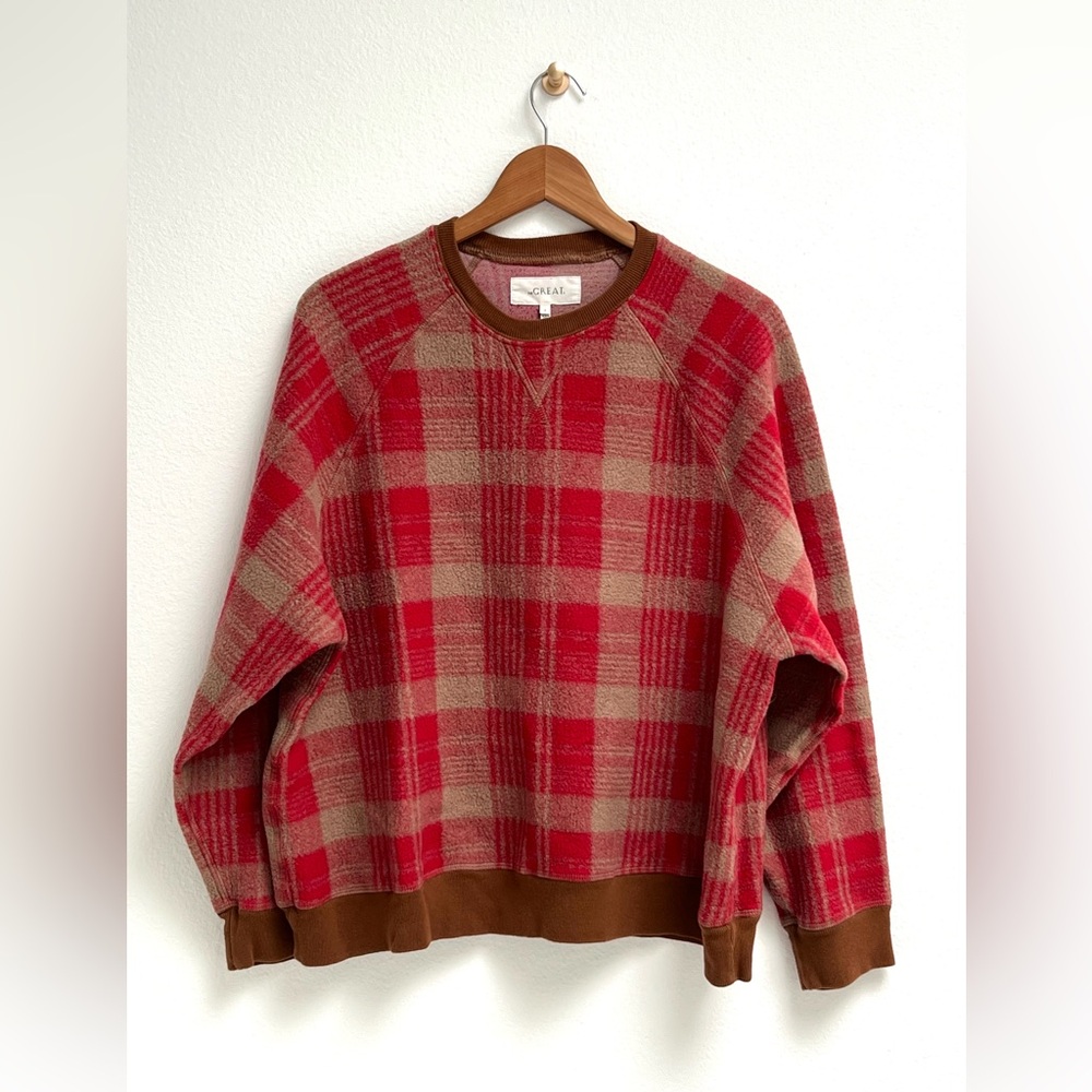 The Great, Slouch Sweatshirt, Lumber Plaid, Size 2